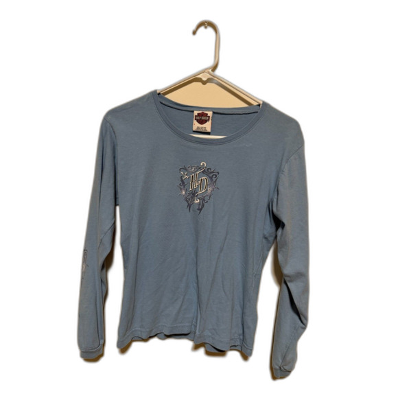 Harley-Davidson Tops - Harley-Davidson, Light Blue Long-Sleeve
